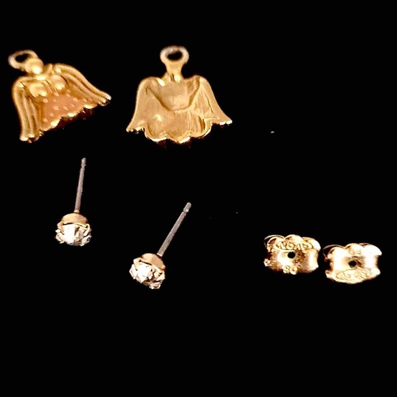 AVON Happy Holidays Collection Convertible Enamal Angel Earrings - Picture 3 of 5
